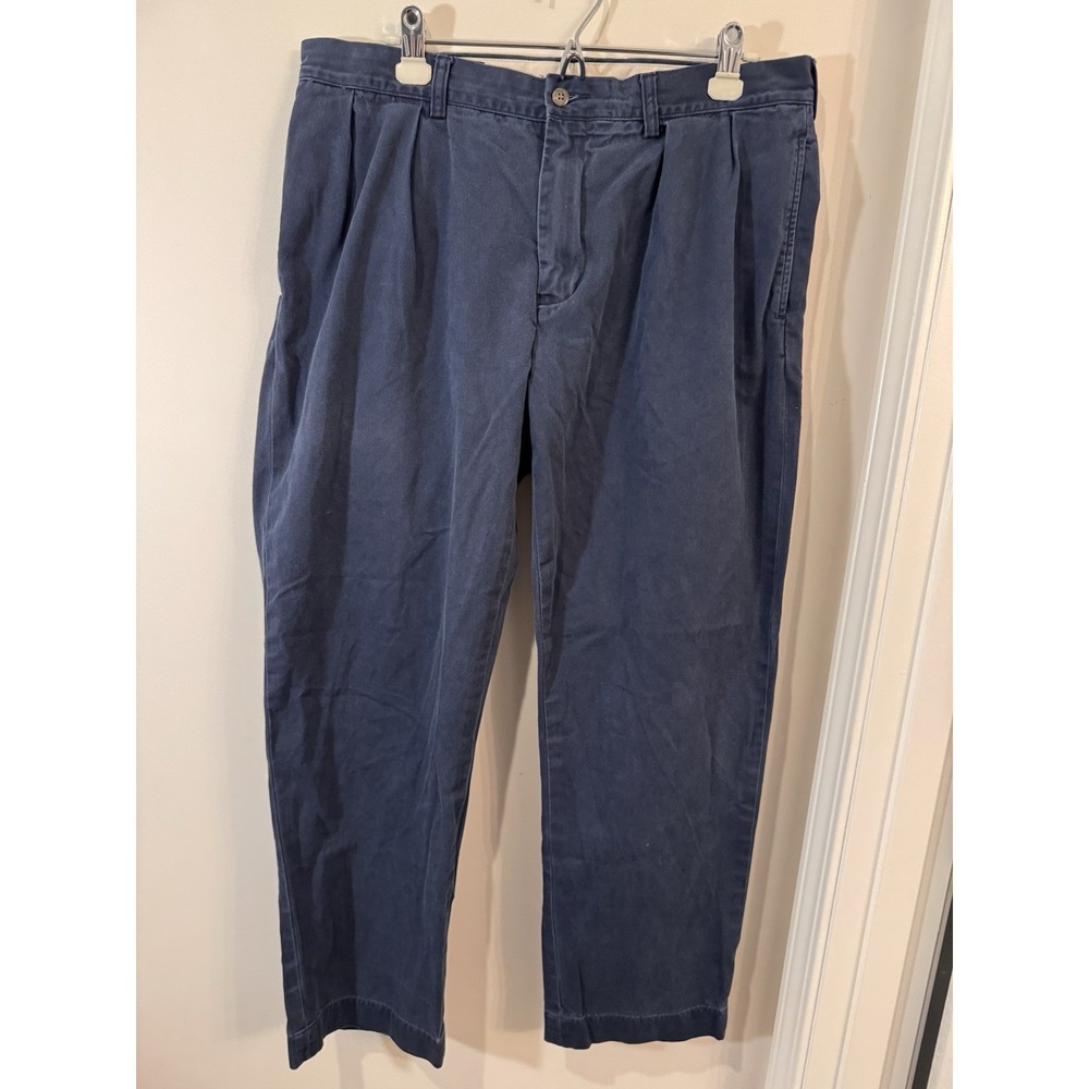 Polo by Ralph Lauren Mens Ethan Pants 36/30 Navy Pleated Front‎ 100% Cotton